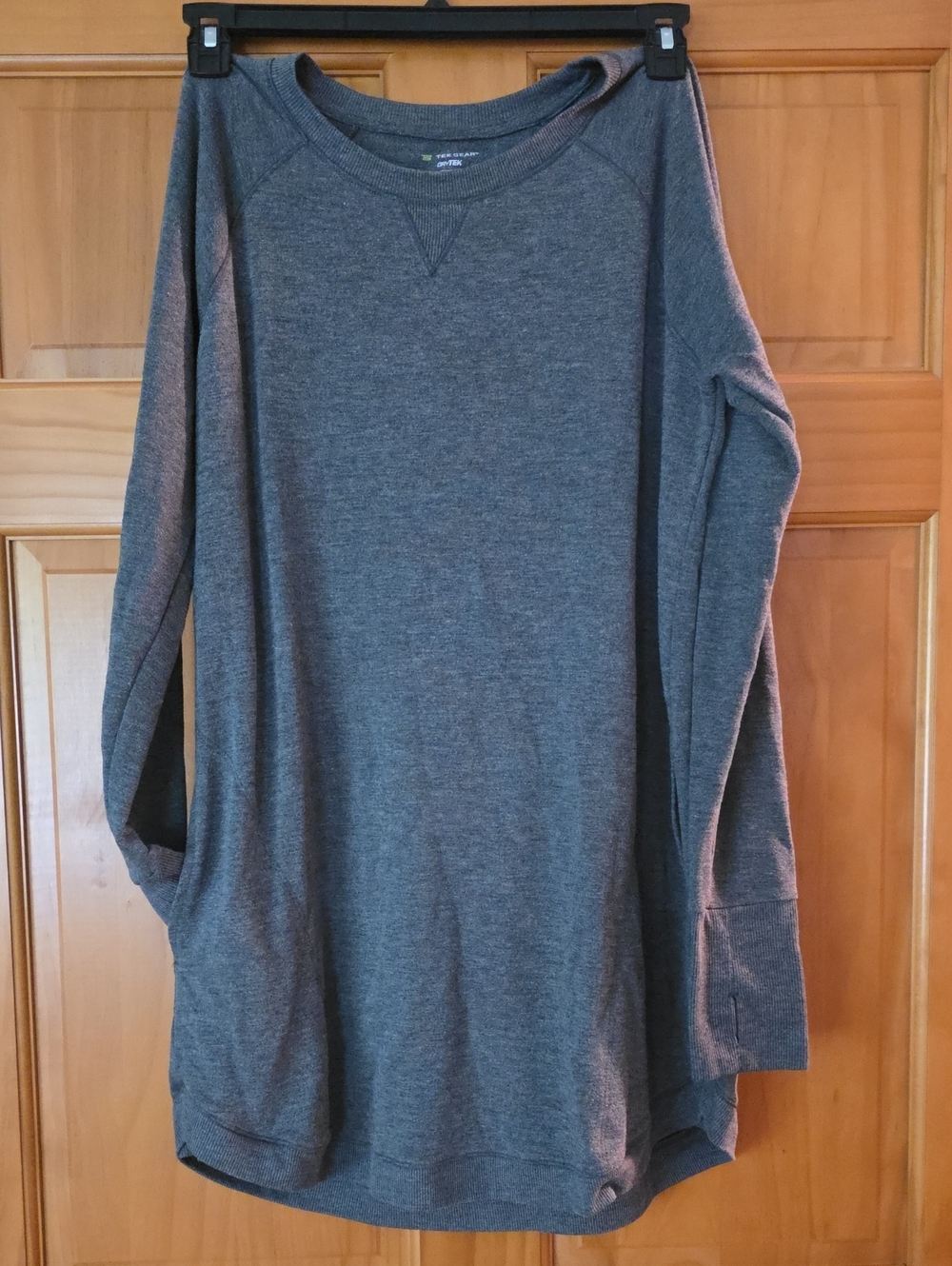 Womens’s Long-Sleeve Tunic Shirt - Gray - Size Large